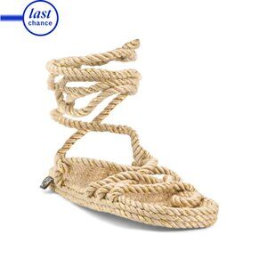NOMADIC STATE OF MIND Sparkle Gold La Isla Ankle Wrap Rope Sandals